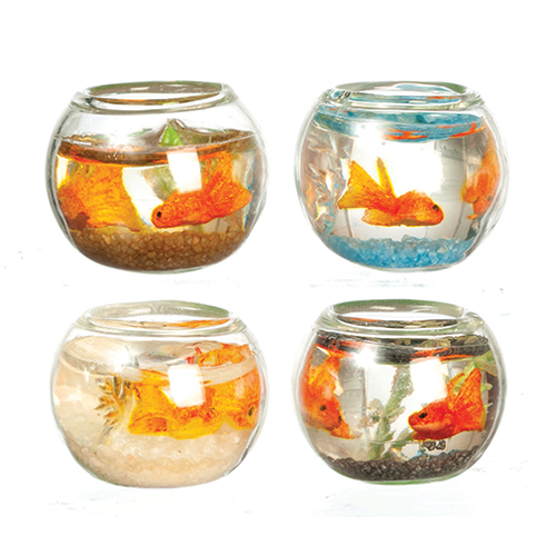 Fish Bowls with 2 Fish,  4 pc.